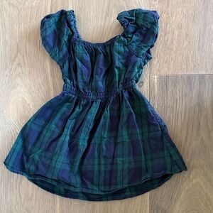 Hill House Kids Green & Navy Tartan Dress